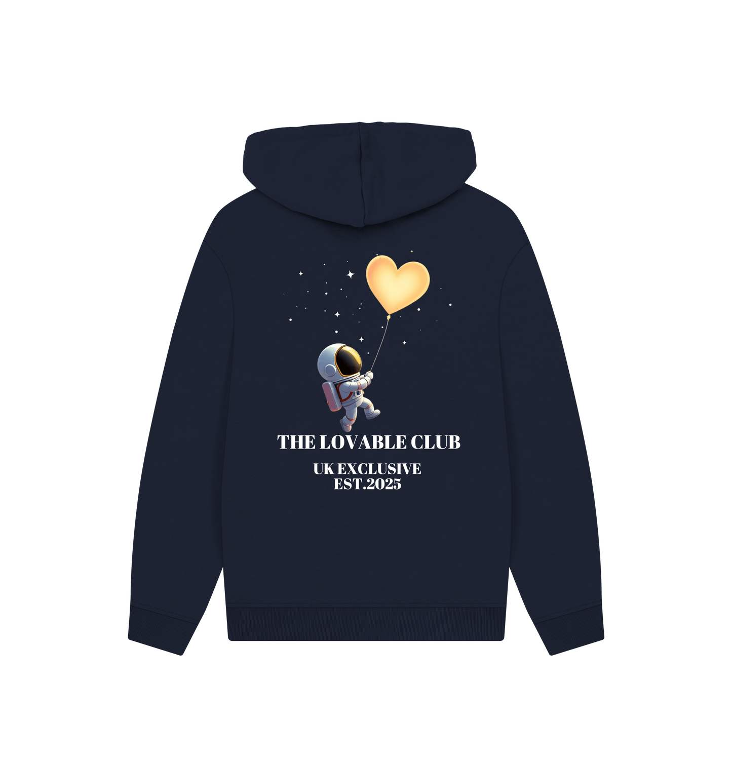 Navy Printed Hoody Back