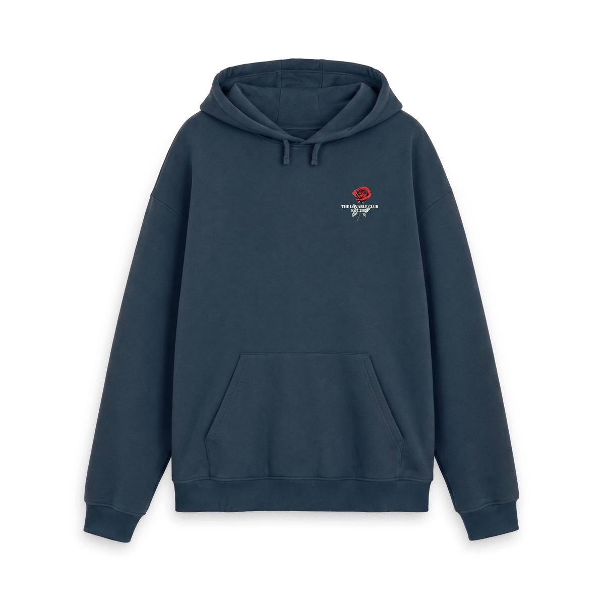 Navy Printed Hoody Front