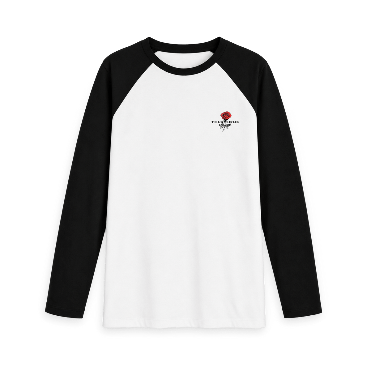 Black-White Printed Baseball T-shirt Front