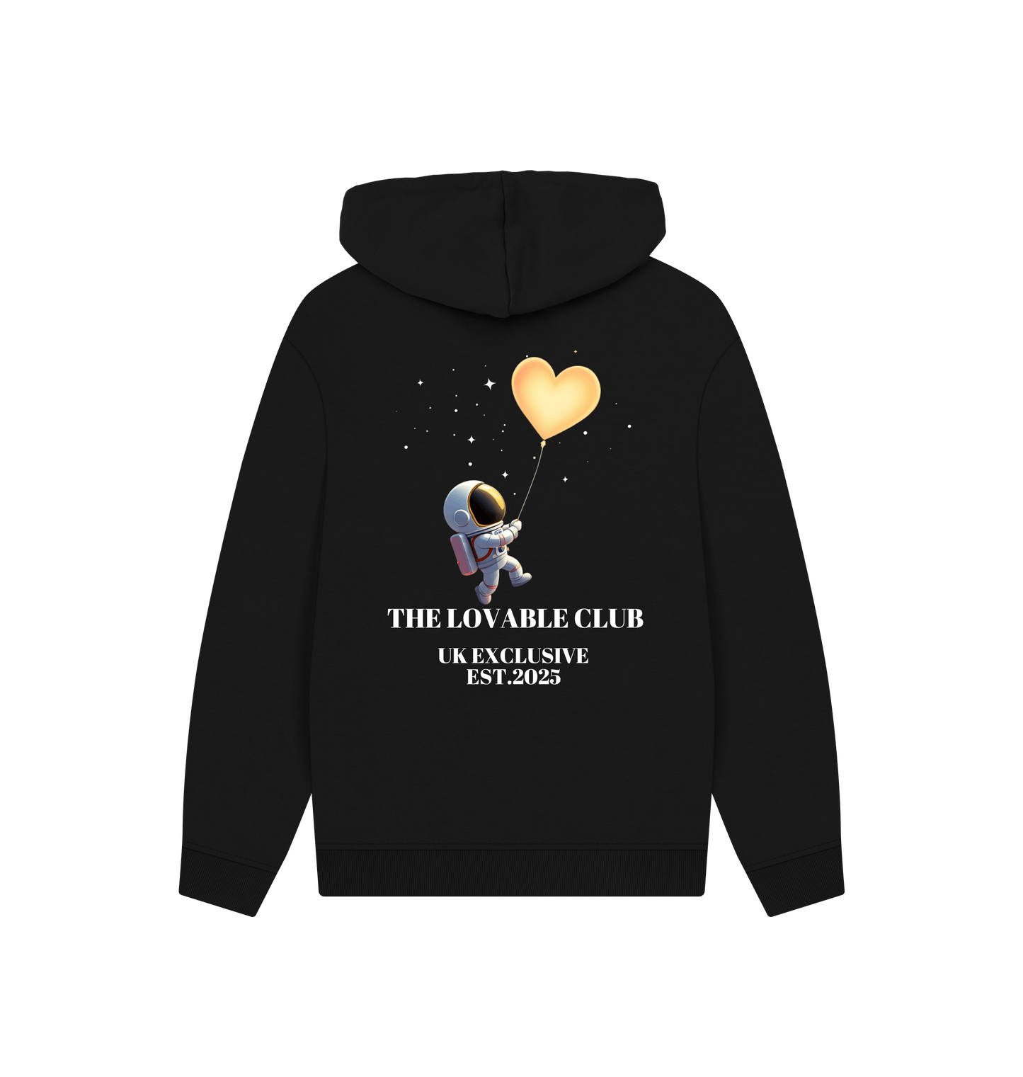 Black Printed Hoody Back