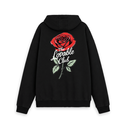 Black Printed Hoody Back