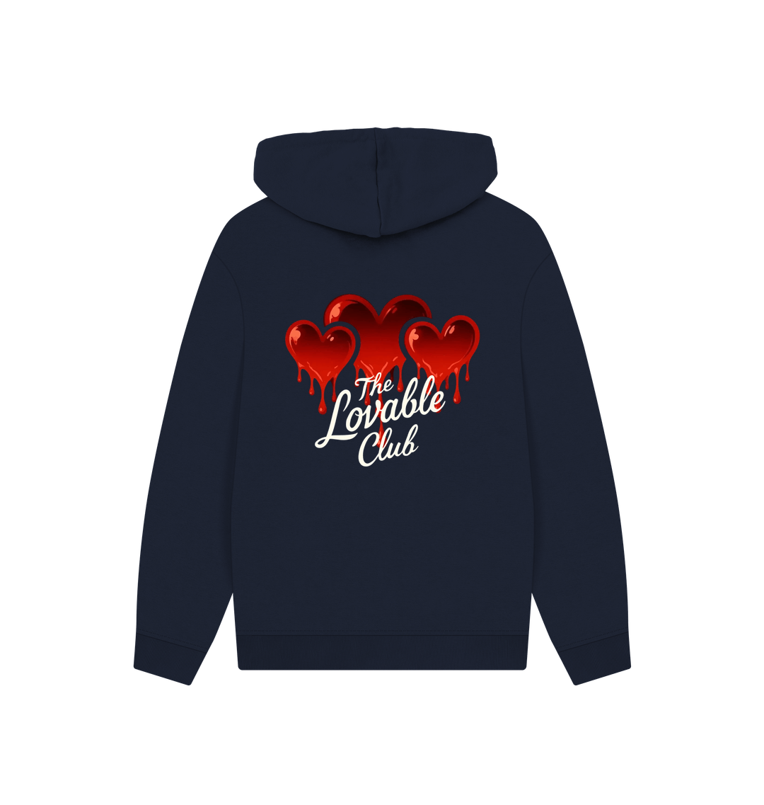 Navy Printed Hoody Back