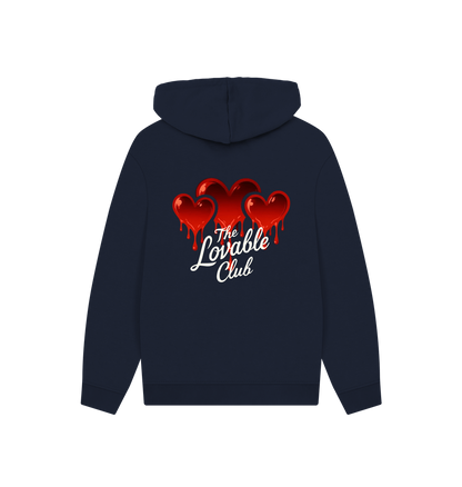 Navy Printed Hoody Back