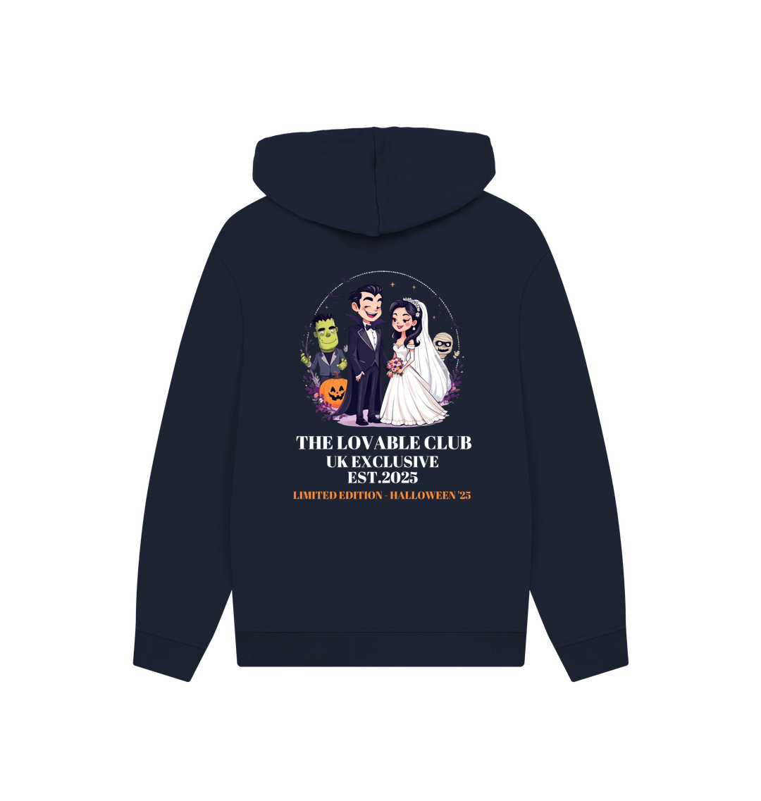 Navy Printed Hoody Back