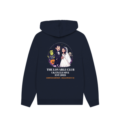Navy Printed Hoody Back