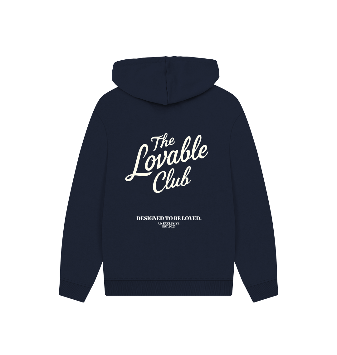 Navy Printed Hoody