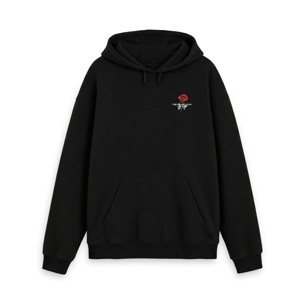 Black Printed Hoody Front