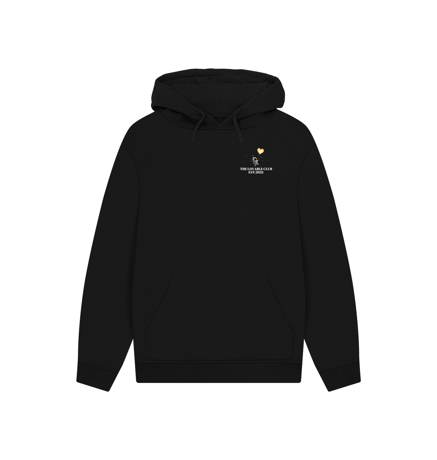 Black Printed Hoody Front