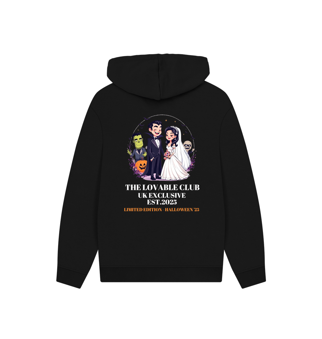 Black Printed Hoody Back