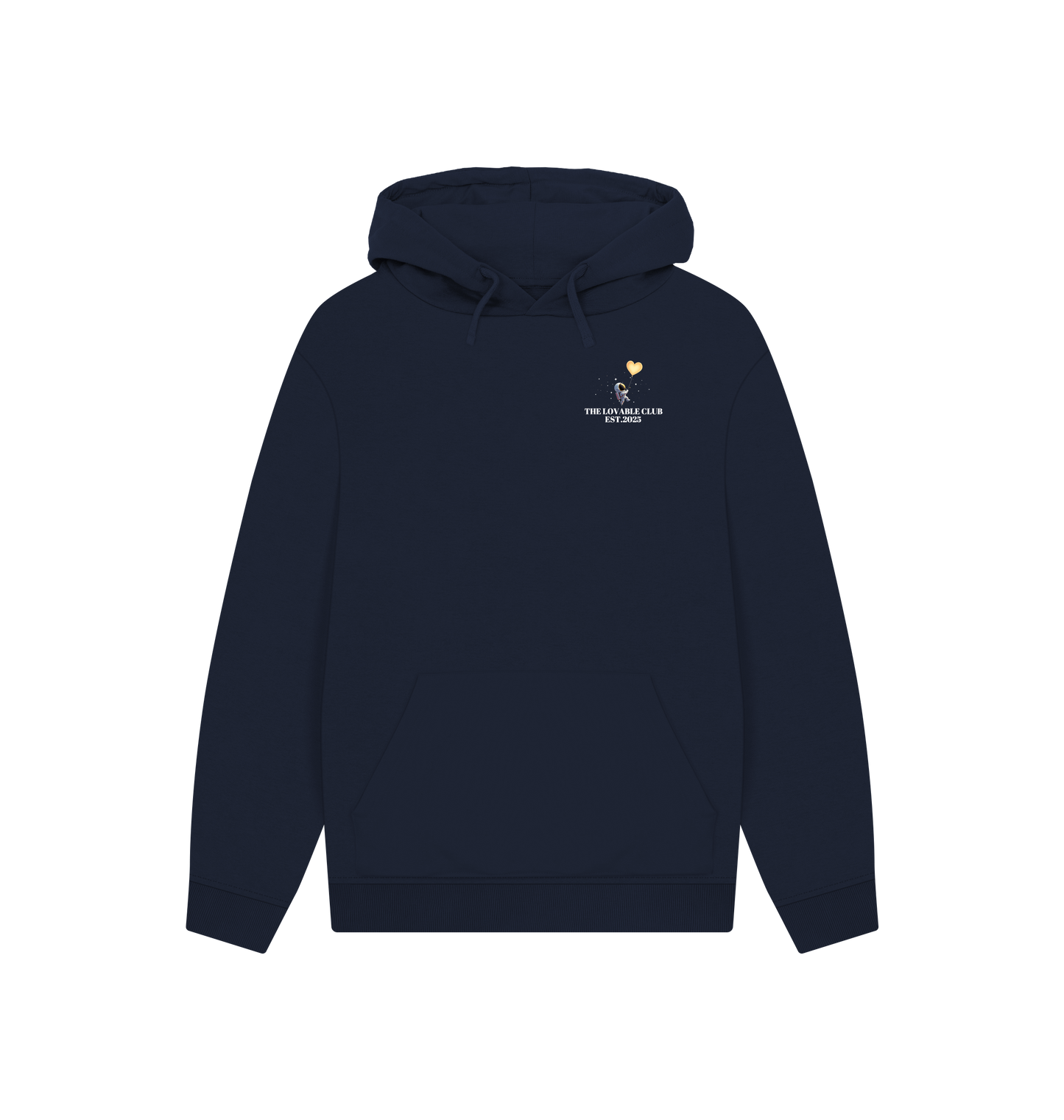 Navy Printed Hoody Front
