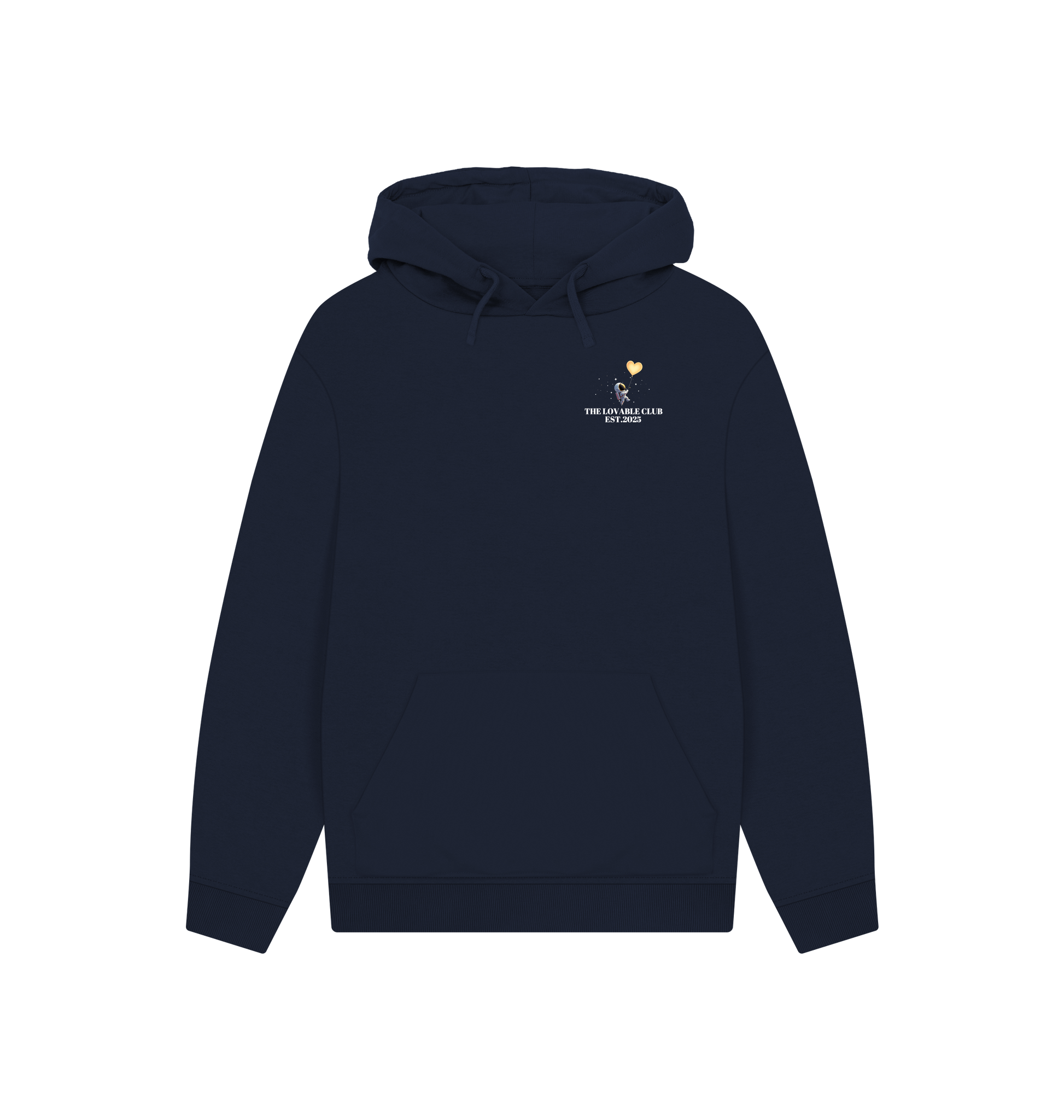Navy Printed Hoody Front