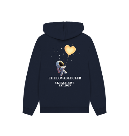 Navy Printed Hoody Back