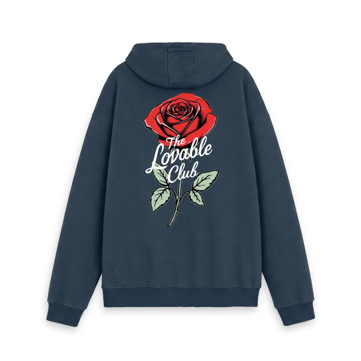 Navy Printed Hoody Back