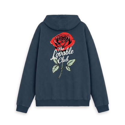 Navy Printed Hoody Back