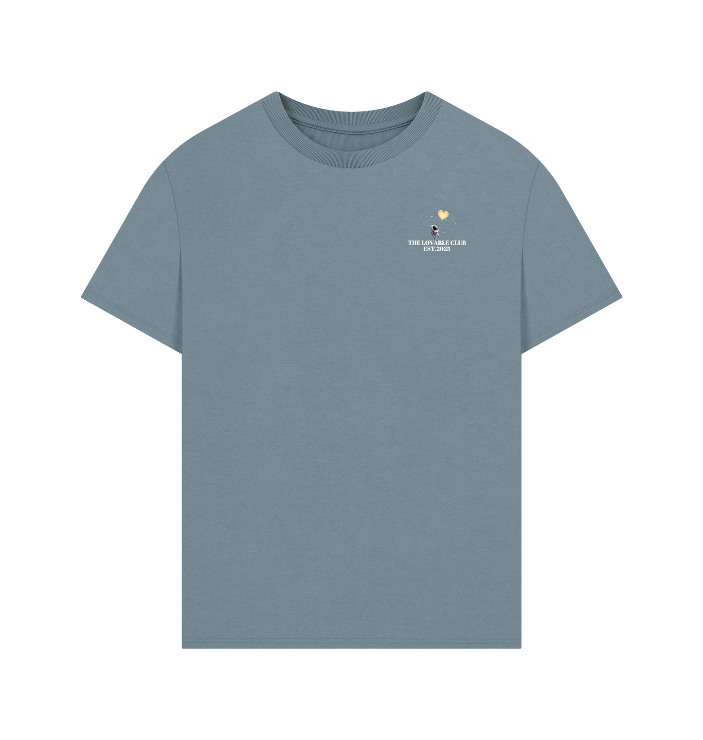 Stone Blue Printed T-shirt Front