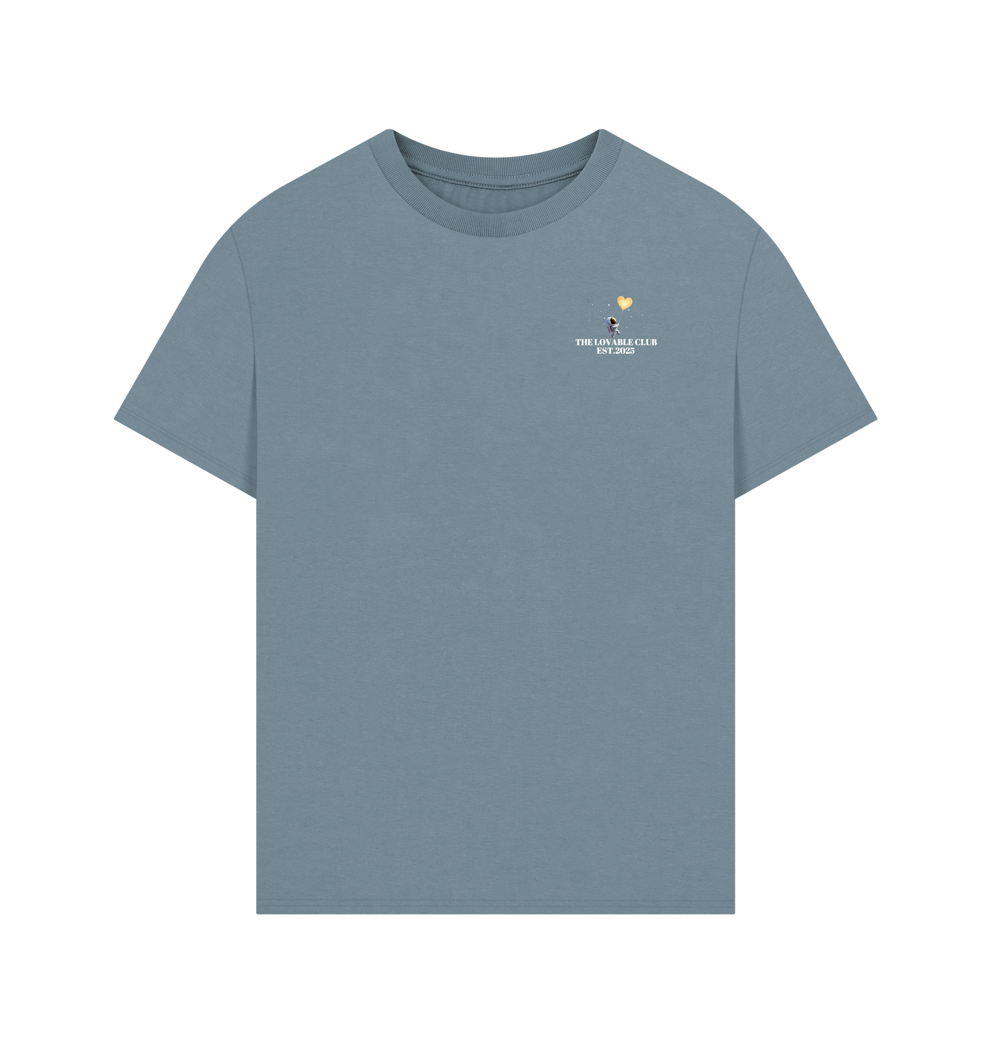 Stone Blue Printed T-shirt Front