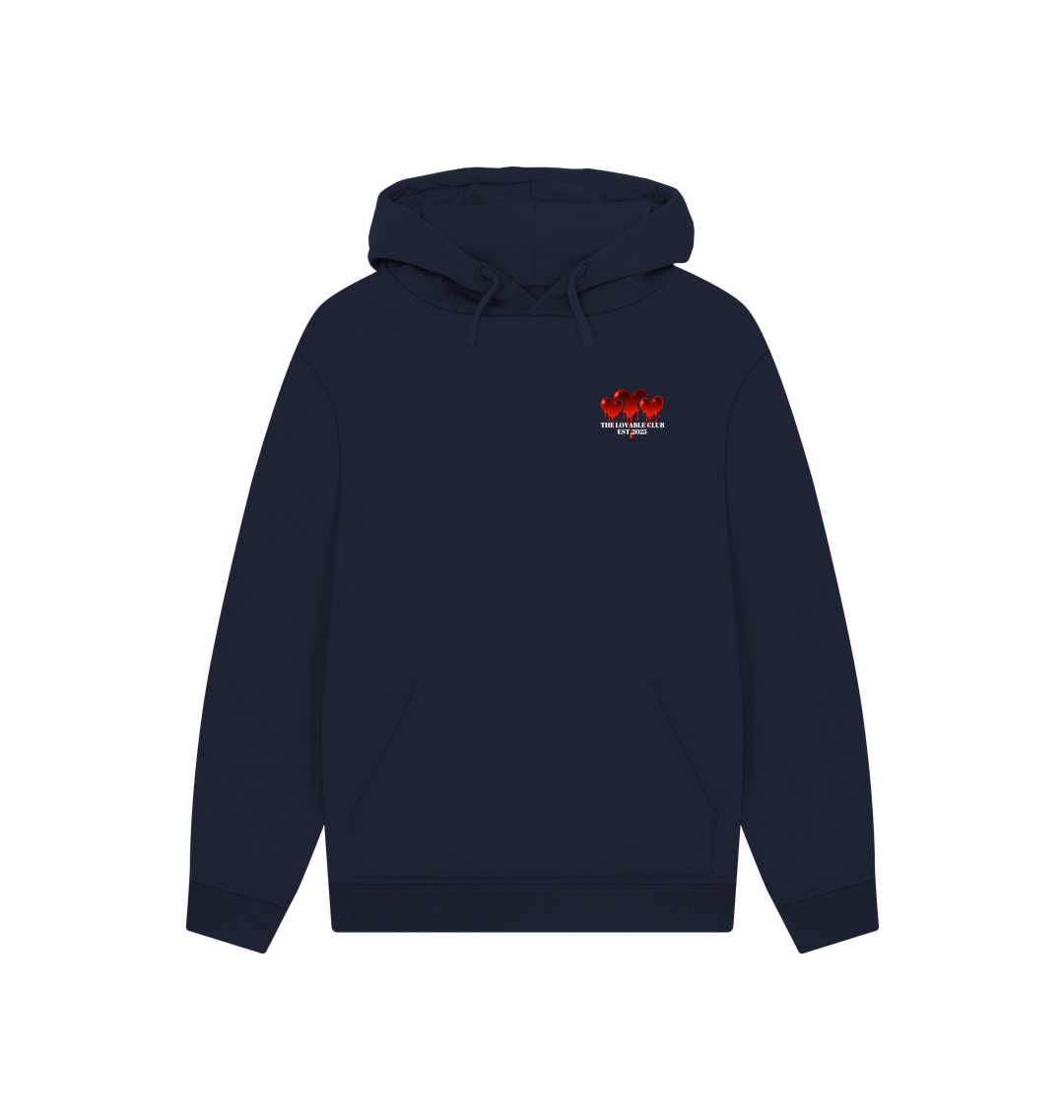 Navy Printed Hoody Front