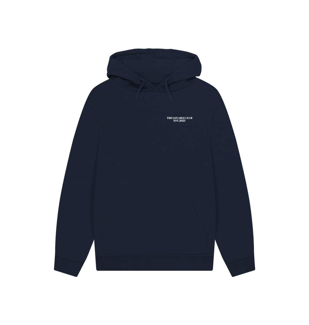 Navy Printed Hoody